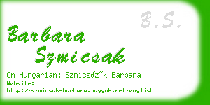 barbara szmicsak business card
